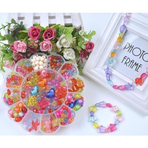 Sunflower Boxed DIY Bead Set ChildrenS Educational Bead Toy GIRLS Beading Bracelet Necklace Amblyopia Training Toys Girls Gift