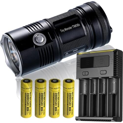 NITECORE TM06S Searchlight Flashlight 4* CREE XM-L2 U3 LEDs max 4000 lumen beam distance 359 meter handheld torch rescue light