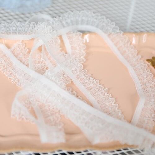 3Meters/lot 2CM wide Japanese and Korean style white elastic Russell Mars underwear underwear decorative lace SC741