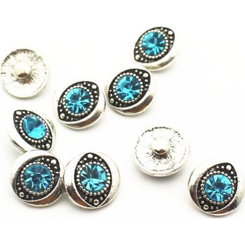 Newest 20pcs/lot crystal eye 12mm Glass Snap Buttons Fit DIY Snap Bracelet Snap Button Charms Jewelry
