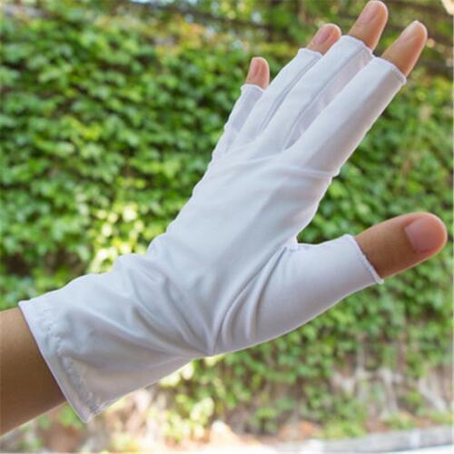 Ice Sleeve Sunscreen Gloves Male Female Driving Non-Slip Ice Silk Quick Drying Half Finger Gloves Unisex Manicure UV25W-4