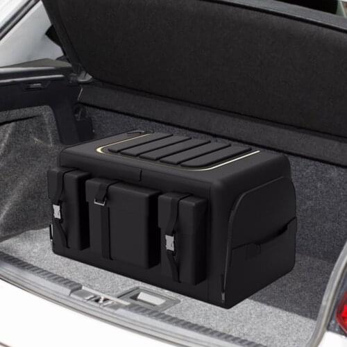 Portable Car Organizer Trunk Storage Box Organizer Portable Cars Storage Car Accessories For Auto Trucks Trunk Box Black