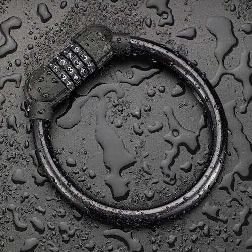 Portable Mountain Bike Lock Anti-Theft Password Ring Lock Fixed 4 Digit Code Combination Bicycle Security Lock Bicycle Equipment