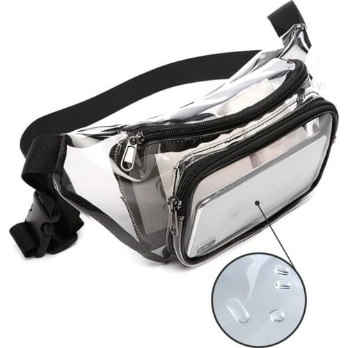 Pvc Women Waist Fanny Pack Belt Bag Hip Bum Bag Clear Transparent Chest Pouch Drifting Mobile Phone Storage Bags
