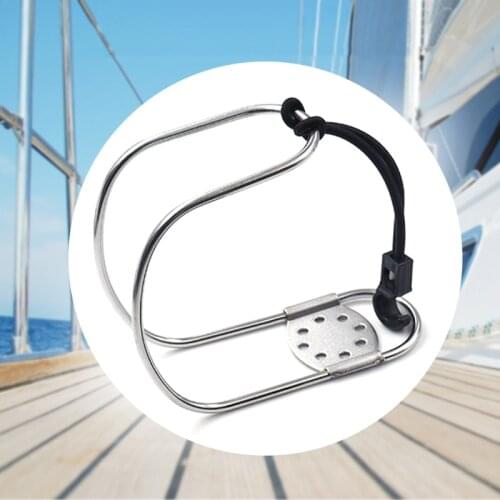Lifebuoy Bracket with Elastic Cord Stainless Steel Life Buoys Ring Holder Replacement for Boat Accessories