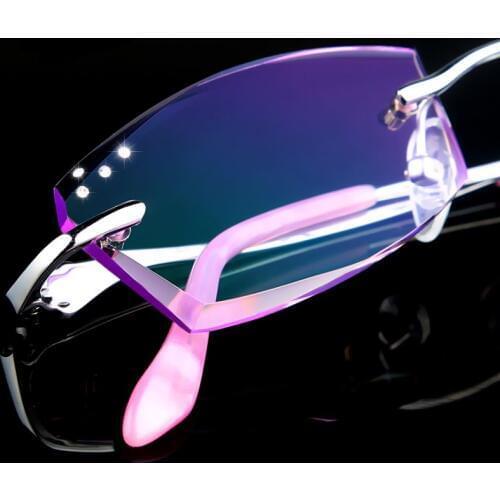 Customized Super Light Art Rimless Women Eyeglasses