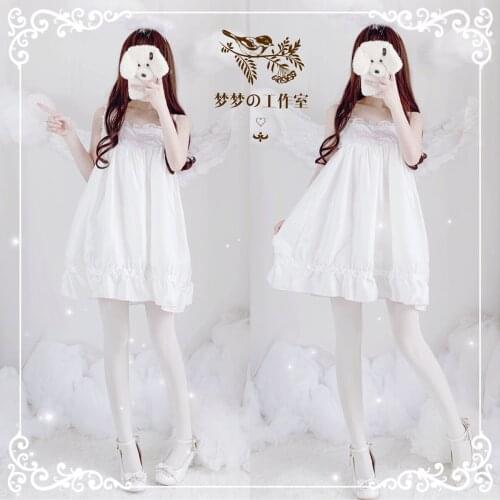 Japanese Style Comfortable Embroidered Princess Home Nightdress Suspender Dress kawaii clothing fairy kei lolita dress