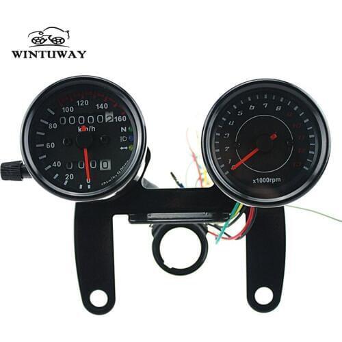Universal Motorcycle Speedometer Odometer Motorcycle speedometers Kilometerteller Gauge 0 ~ 160 Km/h 13000 RPM LED Instrument