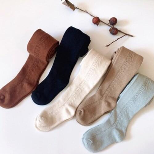 2021 Spring Summer Girls Stockings Chilgrens Spanish Style Tights Side Hollow Out 1 To 8 Years Kids Cotton Pantyhose For Boys