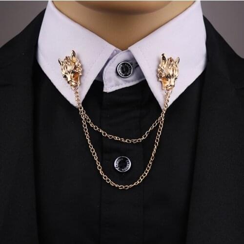 Vintage Design Final Fantasy Dragon Head Tassel Brooches for Men Women Dress Brooch Pins Jewelry
