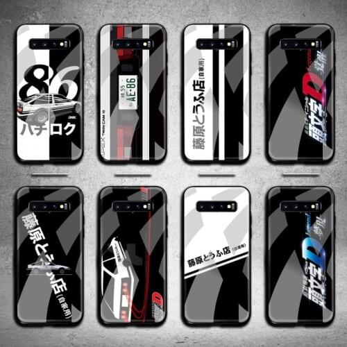 Japan Anime Fujiwara Takumi Trend INITIAL D Phone Case Tempered Glass For Samsung S20 Plus S7 S8 S9 S10 Plus Note 8 9 10 Plus
