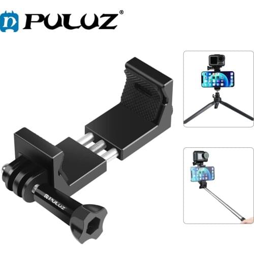 PULUZ Vlogging Live Broadcast Aluminum Alloy Smartphone Clamp Bracket &1/4 Screw For iPhone,GoPro,DJI Osmo Camera accessories