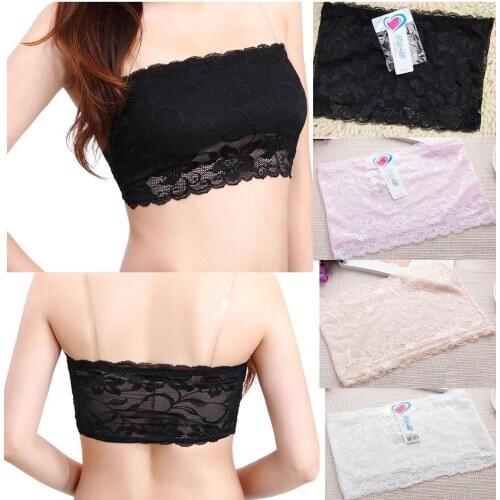 Ladies Strapless Tube Top Sexy Bra Lace Black And White Beautiful Inside With Charming Women Underwear