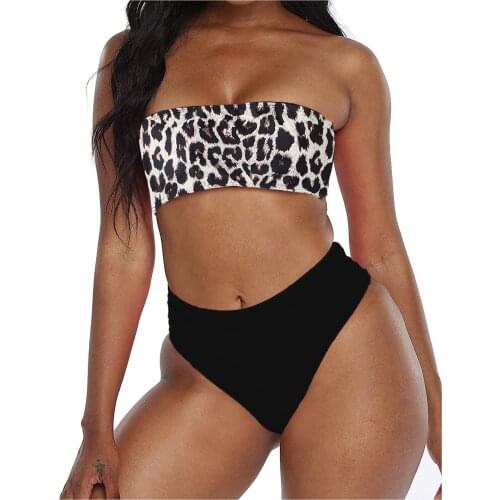 New Summer Fashion Women High Waisted Two Piece Print Swimsuit Push Up Bikini Beachwear Swimwear Bathing Suit Beach Accessories