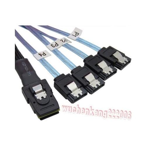 1pcs Mini SAS 4i SFF-8087 36P 36-Pin Male to 4 SATA 7-Pin Splitter Adapter Cable