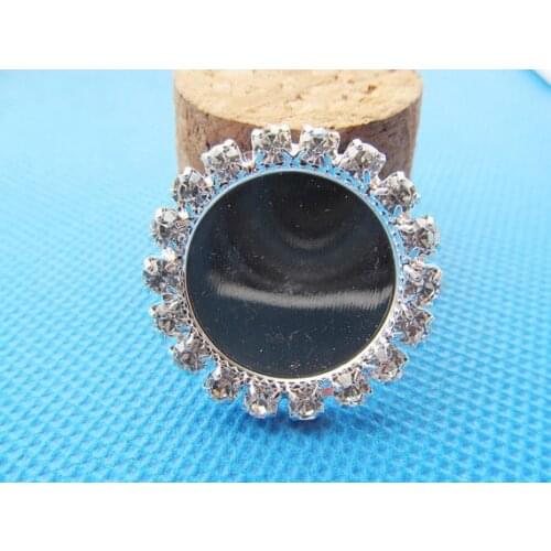 100pcs White Rhinestone Flatback Round Copper Pendant Charm Finding,Base Setting Tray Bezel,fit 20mm Cabochon Picture Cameo