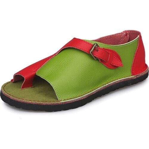 Large size womens sandals for 2019 summer Buckle rubber Rome style sandals women flat with summer Beach slippers Drop Shipping