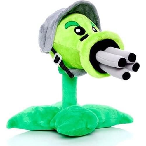 30cm Plants vs Zombies Gatling Peashooter Plush Toy Doll Game PVZ Plants Peashooter Plush Stuffed Toys Gifts for Children Kids