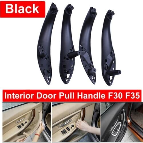 4PCS LHD RHD Black Front Rear Left / Right Car Interior Inner Door Pull Handle Cover For BMW F30 F80 F31 F32 F33 F35 2013-2018