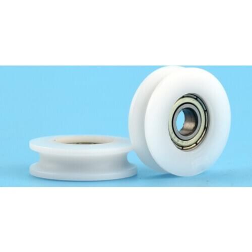 5pcs 6x26x8mm U-groove engineering plastic-coated bearing pulley POM delrin roller wheel 4mm rope guide wheel