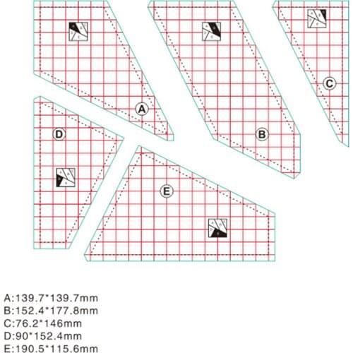 Acrylic Sewing Ruler Measuring Instrument Templates Create 3/4/5pieces Set For Designer And Mother Crazy Patch Block
