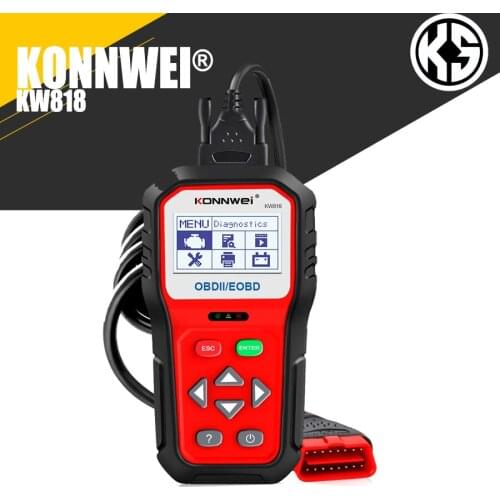 KONNWEI KW818 Enhanced OBDII ODB2 EOBD Car Diagnostic Scanner 12V Battery Tester Check Engine Engine Automotive Code Reader Tool