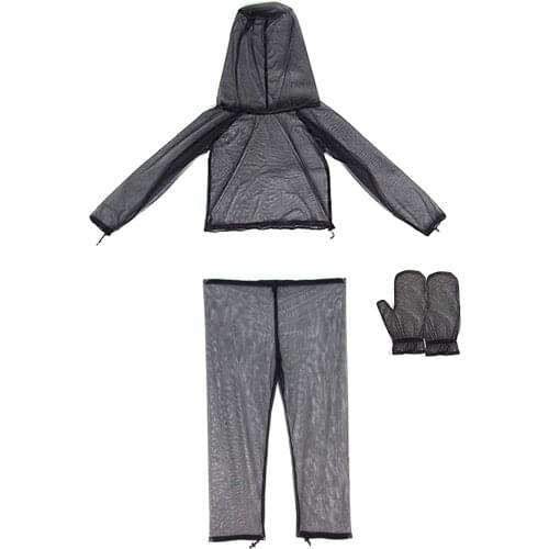 Breathable Anti-mosquito Bug Repellent Coat Insect Bee-keeping Mesh Hood Jacket Pant Gloves