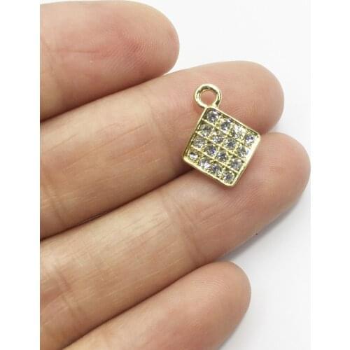 Eruifa 6pcs 10mm Connector Rhinestone Coin Zinc Alloy Necklace Earring Bracelet Jewelry DIY Handmade 2 Colors