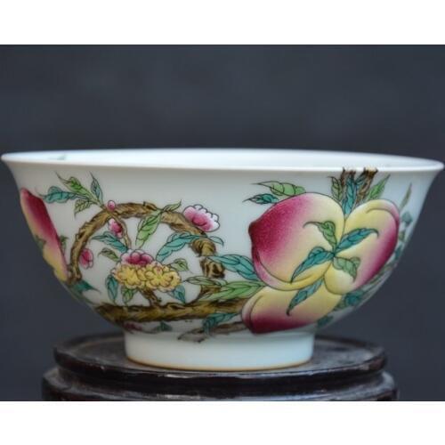Antique MingDynasty(YONGZHNEG) porcelain bowl,pastel glaze,Peach,Hand-painted crafts,Collection&Adornment