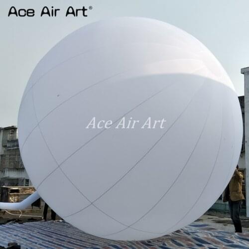 Customized indoor hanging white giant inflatable round ball for projection Offered by Ace Air Art