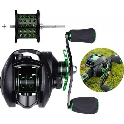 Baitcasting Reel 8.1:1 12+1BB Bass Fishing Reel with Shallow Spool 8KG/18LB Max Drag Left Right Hand Reel Reinforced Nylon Body