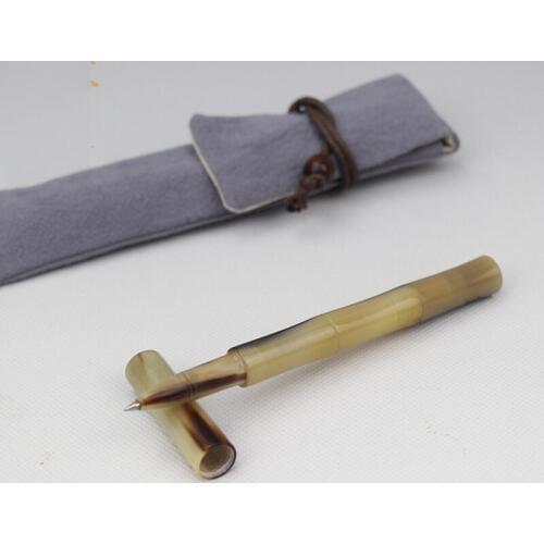 ChinaTraditional Manual Oxhorn Pen Natural Color Signature Pen For Business and School as Luxury Gift Set