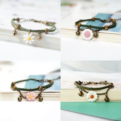 Beautiful Boho Chain Bracelet Anklet Beads Girls Ceramic Daisy Jewellery Charm Flower