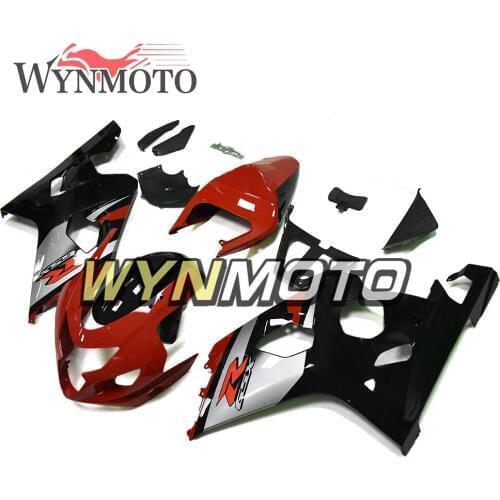 RED Silver and Black Sportbike Hull For GSXR600 GSXR750 06 07 2006 2007 K6 Injection ABS Plastics Fairings Bodywork Cowling New