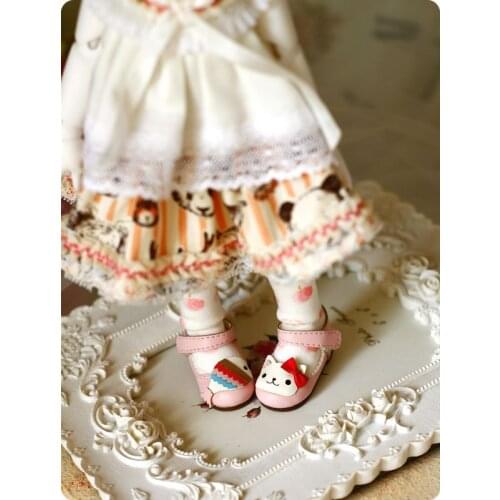BJD Doll shoes Kittens Eat Fish Lovely Shoes 1/4 1/6 1/8 Yosd MDD Giant Baby Salon Blythe Size Doll Accessories