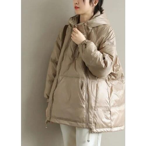 90% White Duck Down Coats Women 2021 New Winter Jacket Casual Loose Down Parka Coat Short Warm Outwear Korean Hooded Parkas Tops