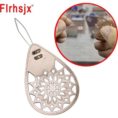 Metal Plastic Wire Hook Simple Threader Needle Threading Insert Tool Gold Needle Threader for DIY Hand Sewing Crafting Tools