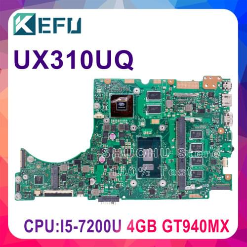KEFU UX410UQ Original Mainboard For ASUS UX310UQK UX310UQ UX310UV UX410UQK Laptop Motherboard 8GB-RAM I5-6200U GT940MX-2GB