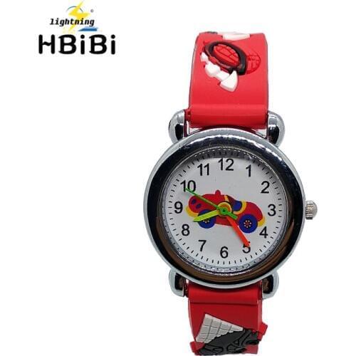 Wholesale promotion !! Cartoon Car Story Kids Watches Students Boys Girls Clock Skates Quartz Children Watch Sports Wristwatches