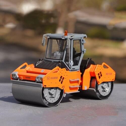 Diecast 1:35 Scale Roller Compactor Alloy Truck Model Collection Souvenir Ornaments Display Engineering Vehicle Boys Gift