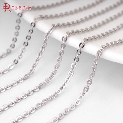 Wholesale Width 1.5mm Silver color Flat O-Shaped Copper Soldered Link Chains Diy Jewelry Findings Accessories 5 Meter (JM3568)