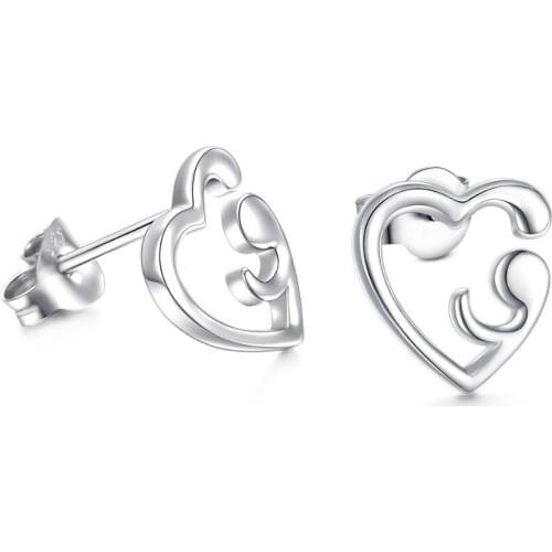 925 Sterling Silver Awareness Earrings Semicolon with black box YLQ7003