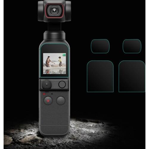 Glass Lens + Screen Protector Outdoor 2 Kits Tempered Sightseeing Accessories for DJI Pocket 2 Gimbal Camera