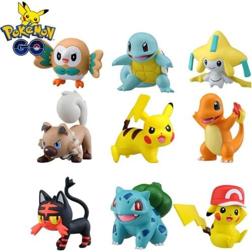 TOMY Japan 3-5cm Anime Pokemon Pikachu Fennekin Torchic Cyndaquil Mew PVC Action Figure Model Doll Toy Kids Christmas Gifts