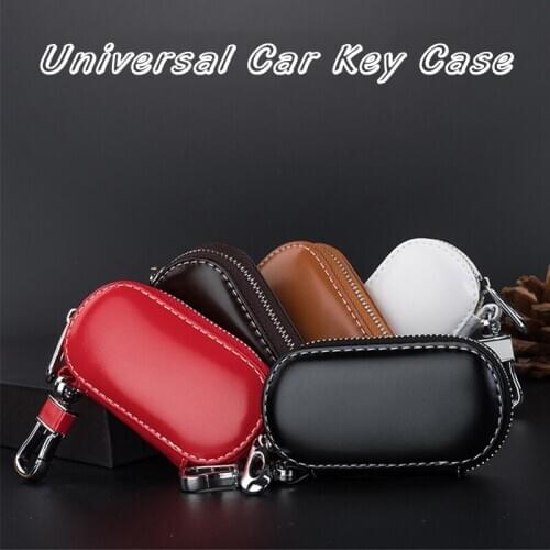 Universal Car Key Case Leather Men and Women Business Zipper Key Case Multifunctional Key Case