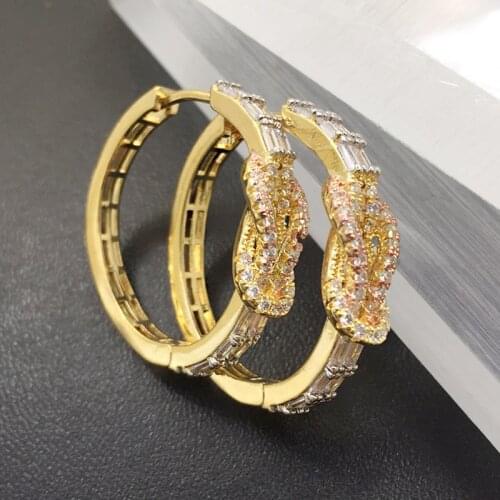 Vanifin Fashion Jewelry Elegant Distinctive circle Ear Loops Micro Plated Wedding Party Earring Neoteric Bridal Daily Best Gift