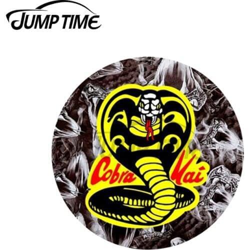 Jump Time 13 x 13cm For Cobra Kai Naja Circle Vinyl Car Stickers Creative Graffiti Sticker Waterproof Window Trunk Decal
