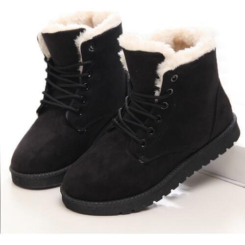 Women Boots Winter Warm Snow Boots Women Faux Suede Ankle Boots For Female Winter Shoes Botas Mujer Plush Shoes Woman