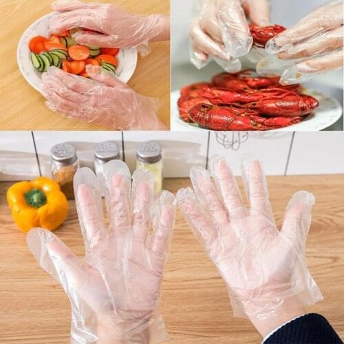 100pcs Disposable Plastic Clear Gloves Food Eco-friendly Gloves for Kitchen Cooking Industrial Restaurant Cleaning Gloves