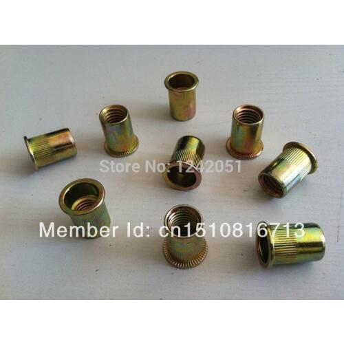 100pcs Flat Head Metric Steel M6 Blind Insert Rivet Nut Rivnut